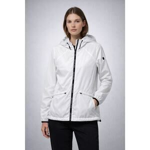 Michael Kors Hooded Windbreaker Jacket White Lightweight Women’s Medium